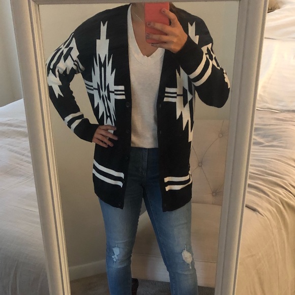 Forever 21 Sweaters - Black + White Cardigan
